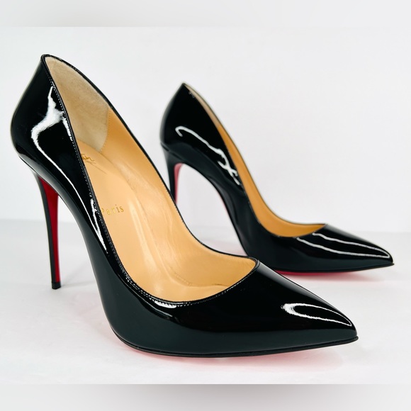 CHRISTIAN LOUBOUTIN Pigalle Follies 100mm Black Patent Leather Pumps EU 39.5 - Picture 12 of 12